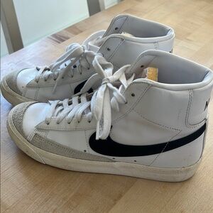 EUC Nike Blazer White and Black High-Top Sneakers